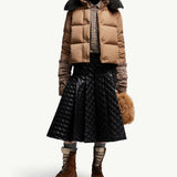 Castelnou Square-Quilted Hooded Short Down Jacket