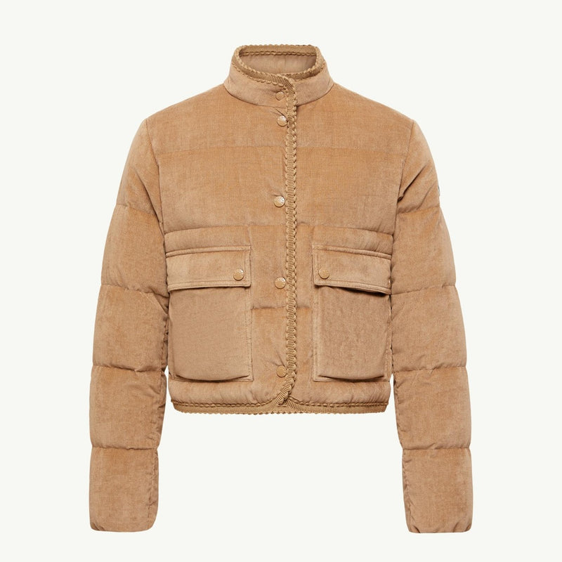 Essarts Braided Trim Corduroy Short Down Jacket