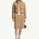 Essarts Braided Trim Corduroy Short Down Jacket