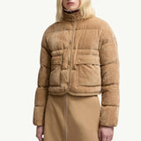 Essarts Braided Trim Corduroy Short Down Jacket