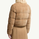 Essarts Braided Trim Corduroy Short Down Jacket