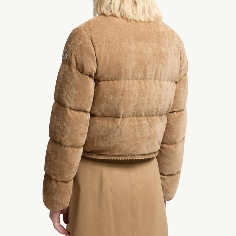 Essarts Braided Trim Corduroy Short Down Jacket