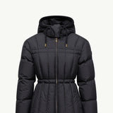 Estom Vertical-Quilted Hooded Short Down Jacket