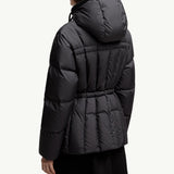 Estom Vertical-Quilted Hooded Short Down Jacket