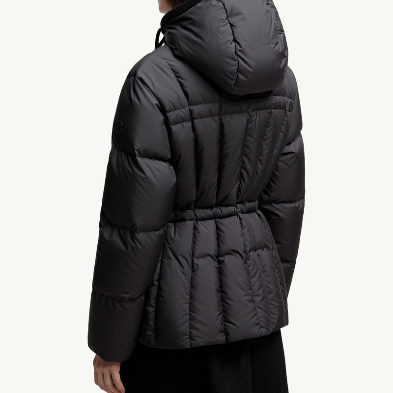 Estom Vertical-Quilted Hooded Short Down Jacket