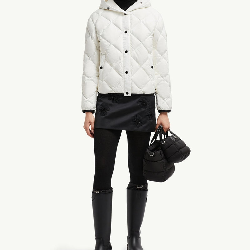 Arvouin Hooded Diamond-Quilted Short Down Jacket