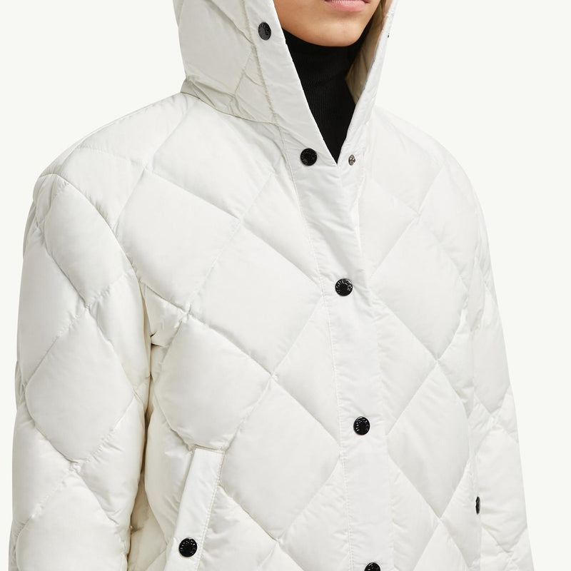 Arvouin Hooded Diamond-Quilted Short Down Jacket