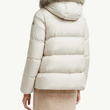 Laichefur Hooded Shearling-Trimmed Short Down Jacket