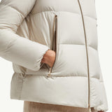 Laichefur Hooded Shearling-Trimmed Short Down Jacket