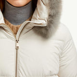 Laichefur Hooded Shearling-Trimmed Short Down Jacket