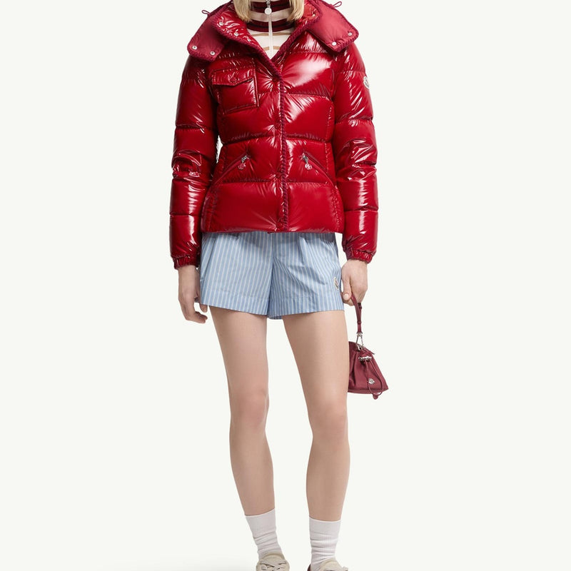 Glareins Braided Trim Hooded Short Down Jacket