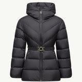 Brosse Diagonal-Quilted Hooded Short Down Jacket