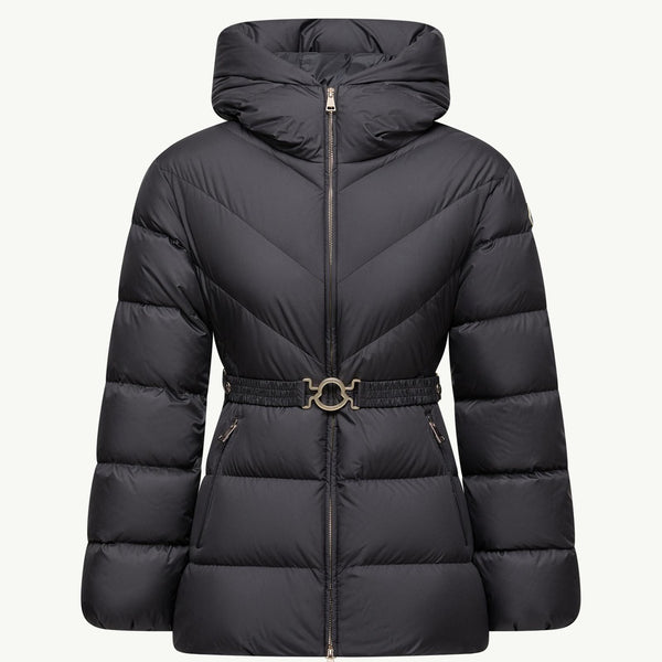 Brosse Diagonal-Quilted Hooded Short Down Jacket