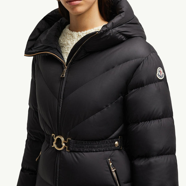 Brosse Diagonal-Quilted Hooded Short Down Jacket