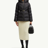Brosse Diagonal-Quilted Hooded Short Down Jacket