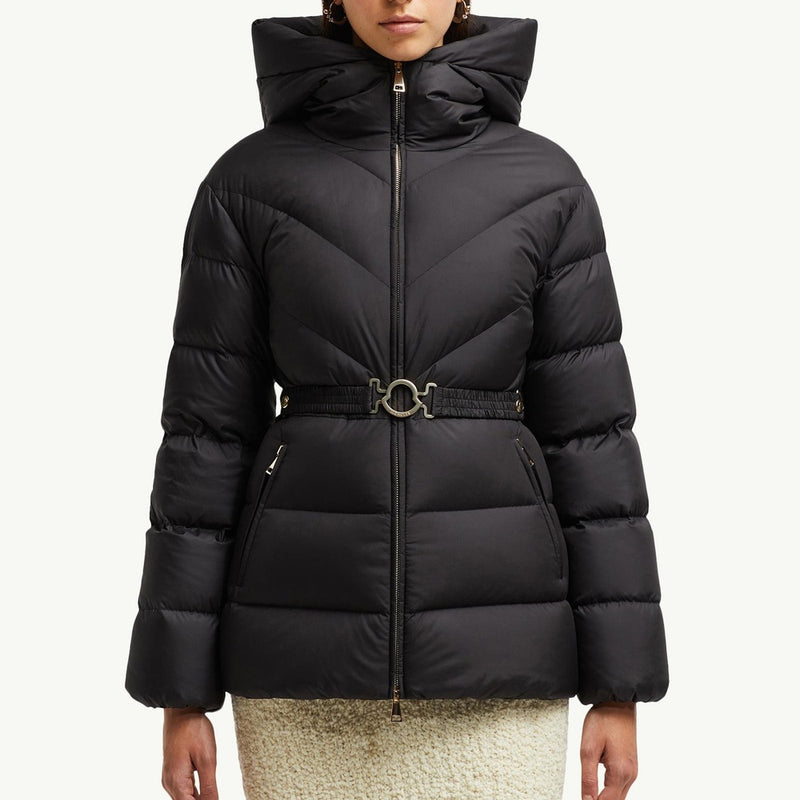 Brosse Diagonal-Quilted Hooded Short Down Jacket