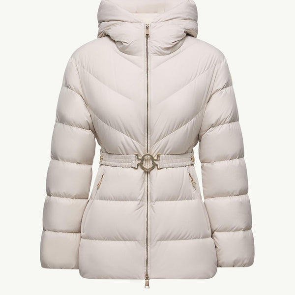 Brosse Diagonal-Quilted Hooded Short Down Jacket