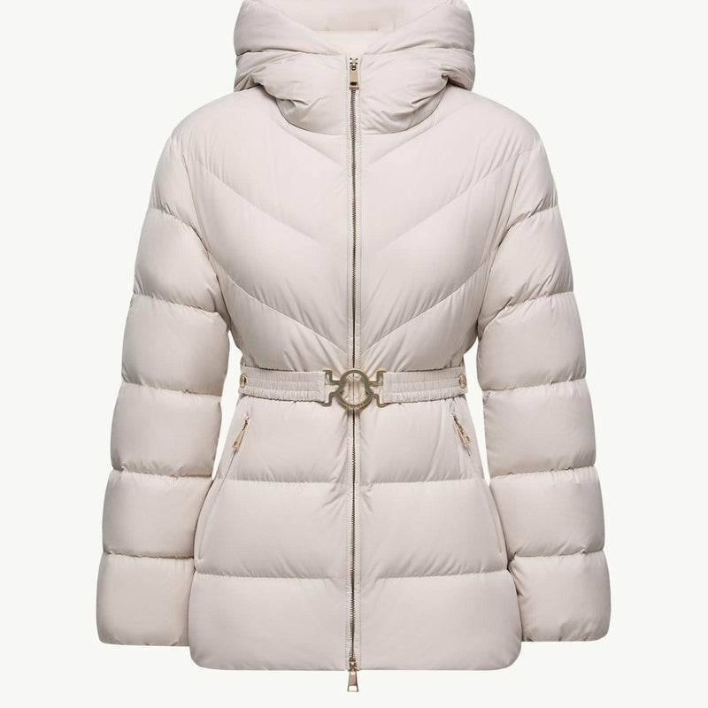 Brosse Diagonal-Quilted Hooded Short Down Jacket
