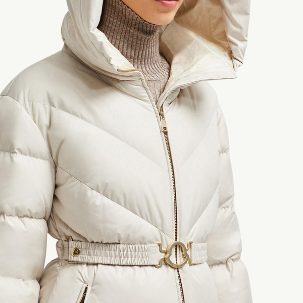 Brosse Diagonal-Quilted Hooded Short Down Jacket
