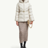 Brosse Diagonal-Quilted Hooded Short Down Jacket