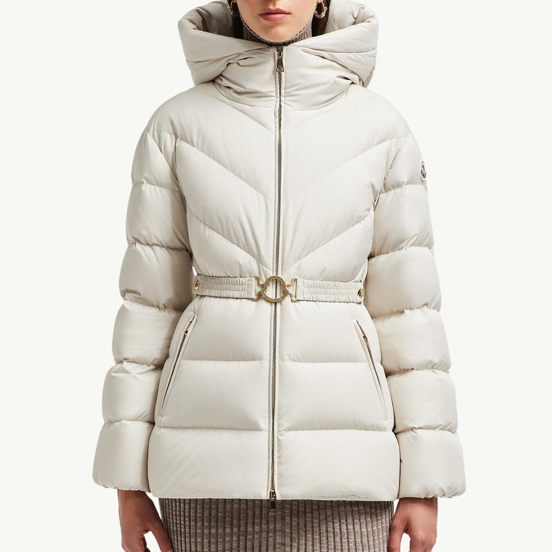 Brosse Diagonal-Quilted Hooded Short Down Jacket