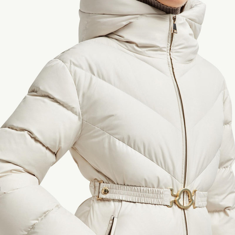 Brosse Diagonal-Quilted Hooded Short Down Jacket