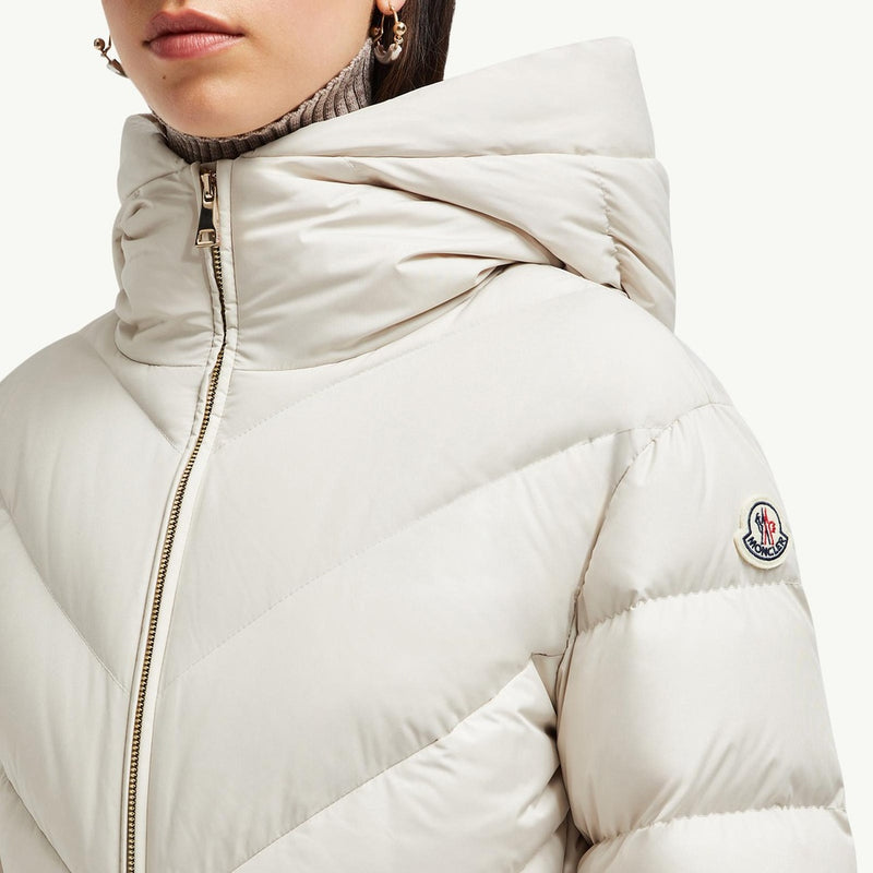 Brosse Diagonal-Quilted Hooded Short Down Jacket