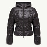 Wineck Hooded Geometric-Quilted Short Down Jacket