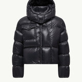 Wineck Hooded Geometric-Quilted Short Down Jacket