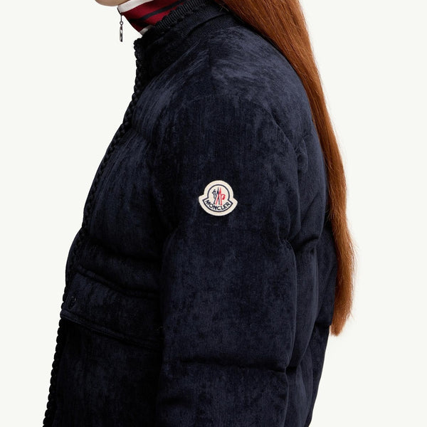 Essarts Braided Trim Corduroy Short Down Jacket