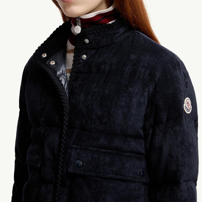 Essarts Braided Trim Corduroy Short Down Jacket