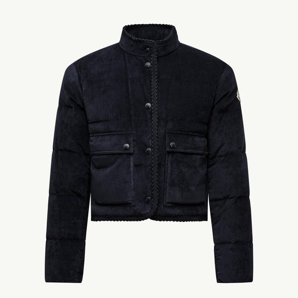 Essarts Braided Trim Corduroy Short Down Jacket