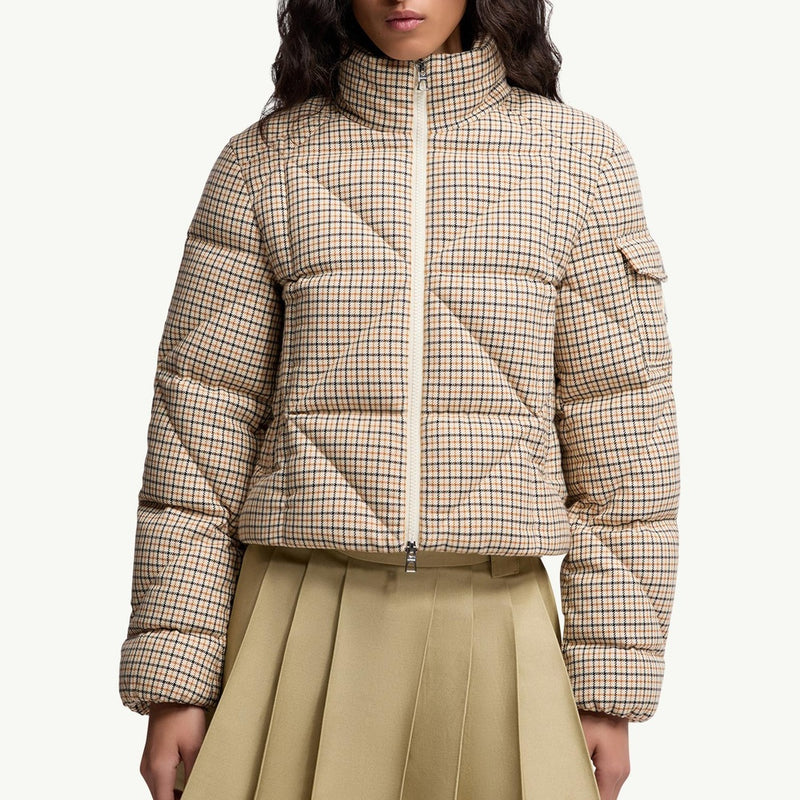 Keros Diamond-Quilted Wool Blend Short Down Jacket