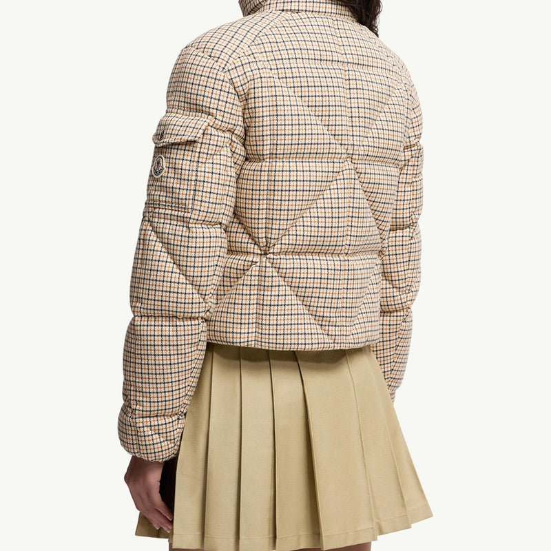 Keros Diamond-Quilted Wool Blend Short Down Jacket
