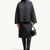 Square-Quilted Reversible Padded Shirt