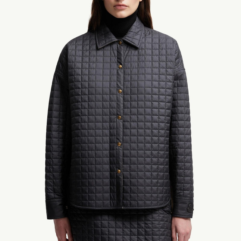 Square-Quilted Reversible Padded Shirt
