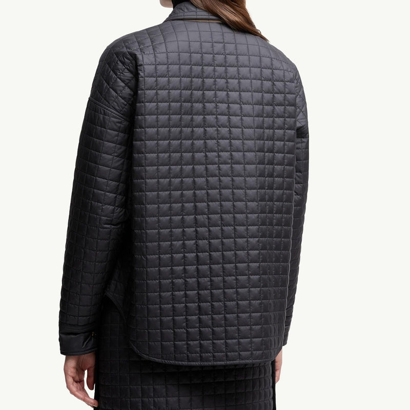 Square-Quilted Reversible Padded Shirt