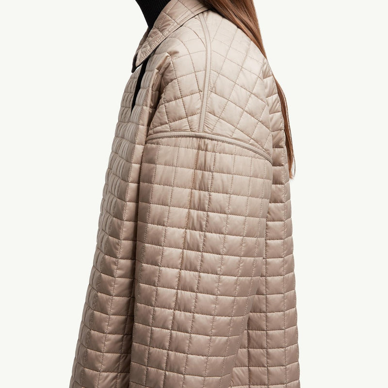 Square-Quilted Reversible Padded Shirt
