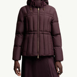 Estom Vertical-Quilted Hooded Short Down Jacket