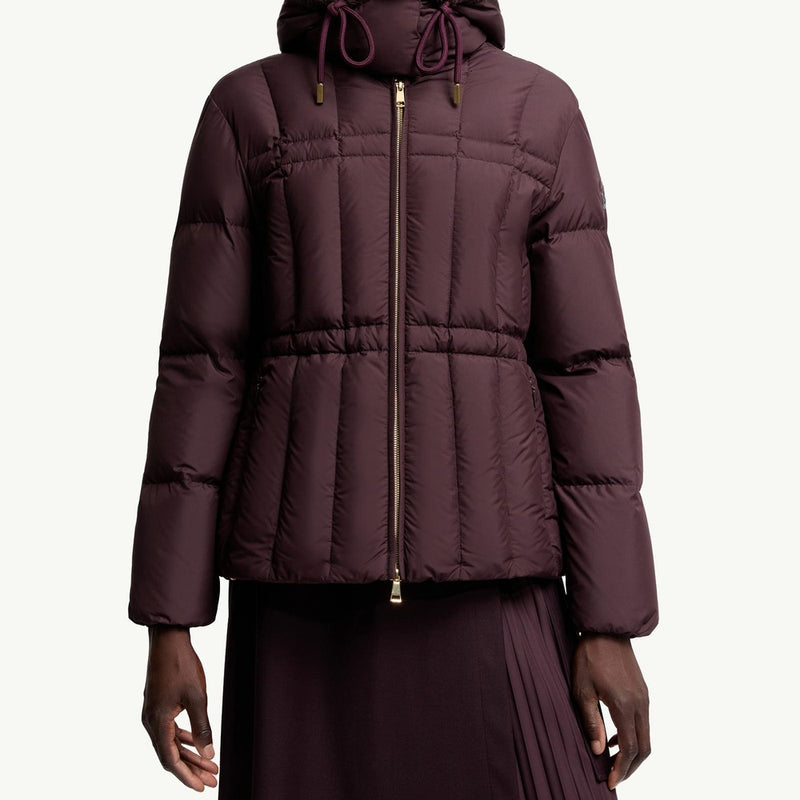 Estom Vertical-Quilted Hooded Short Down Jacket