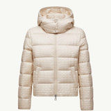 Gisors Geometric-Quilted Hooded Short Down Jacket