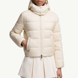 Gisors Geometric-Quilted Hooded Short Down Jacket