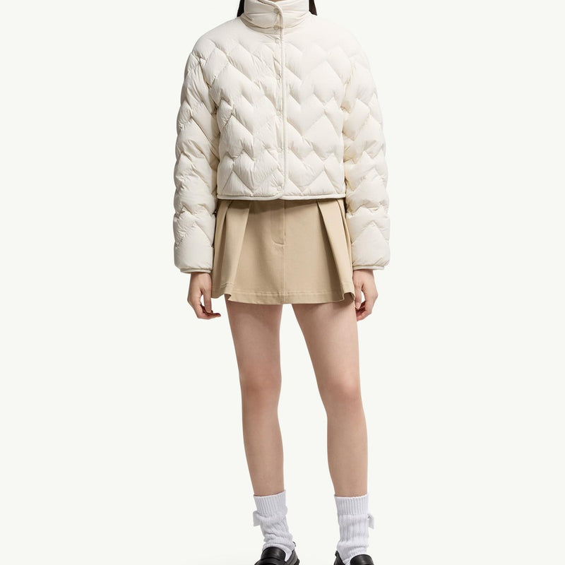 Senevee Heart-Quilted Short Down Jacket