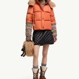 Castelnou Square-Quilted Hooded Short Down Jacket