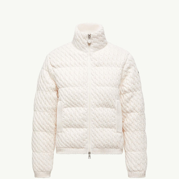 Padded Wool & Cotton Zip-Up Cardigan