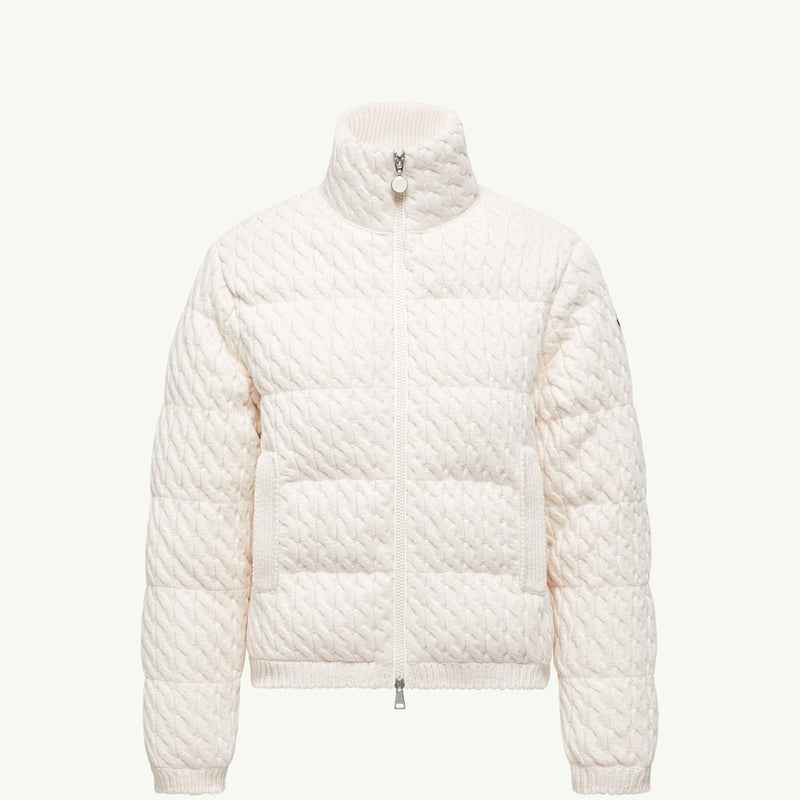 Padded Wool & Cotton Zip-Up Cardigan