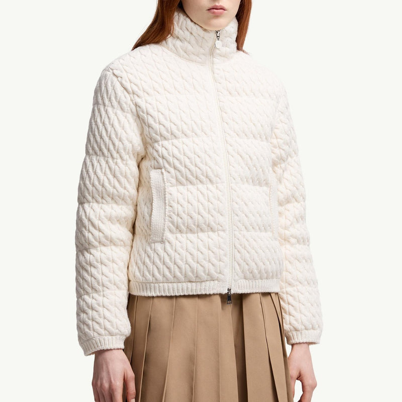 Padded Wool & Cotton Zip-Up Cardigan