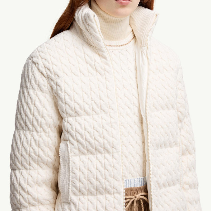 Padded Wool & Cotton Zip-Up Cardigan