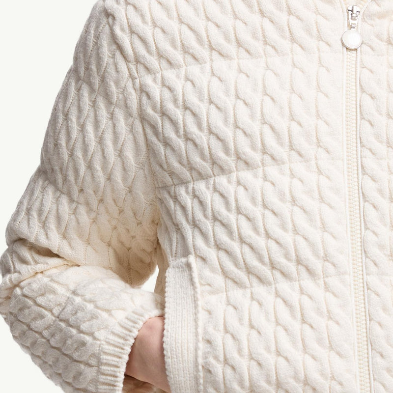 Padded Wool & Cotton Zip-Up Cardigan