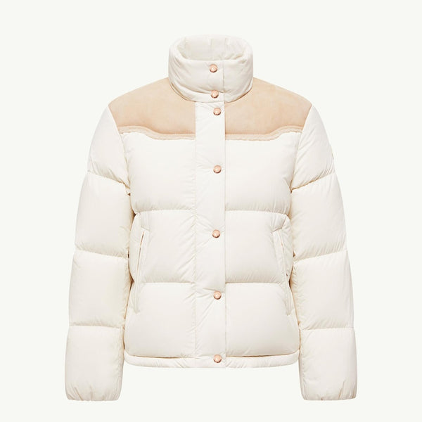 Angelys Suede-Trimmed Short Down Jacket